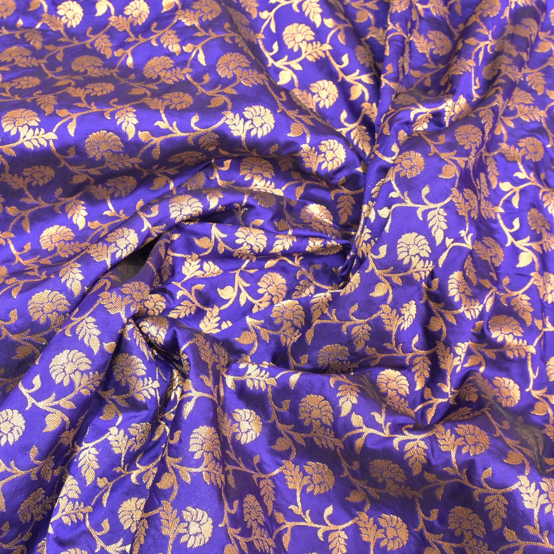 Semi Katan Silk Zari Jaal Brocade Fabrics