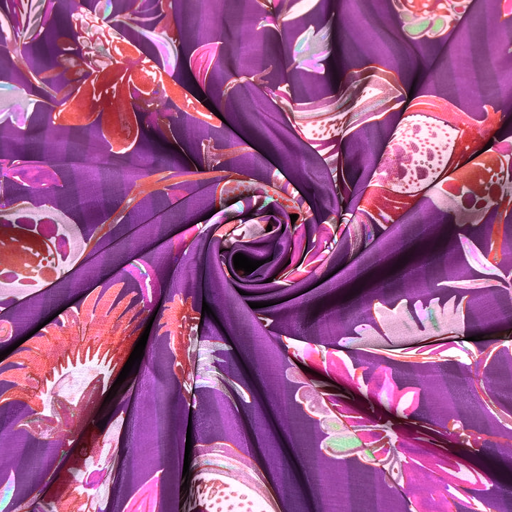 Multicolor Muslin Digital Print Fabric-KTP44-12