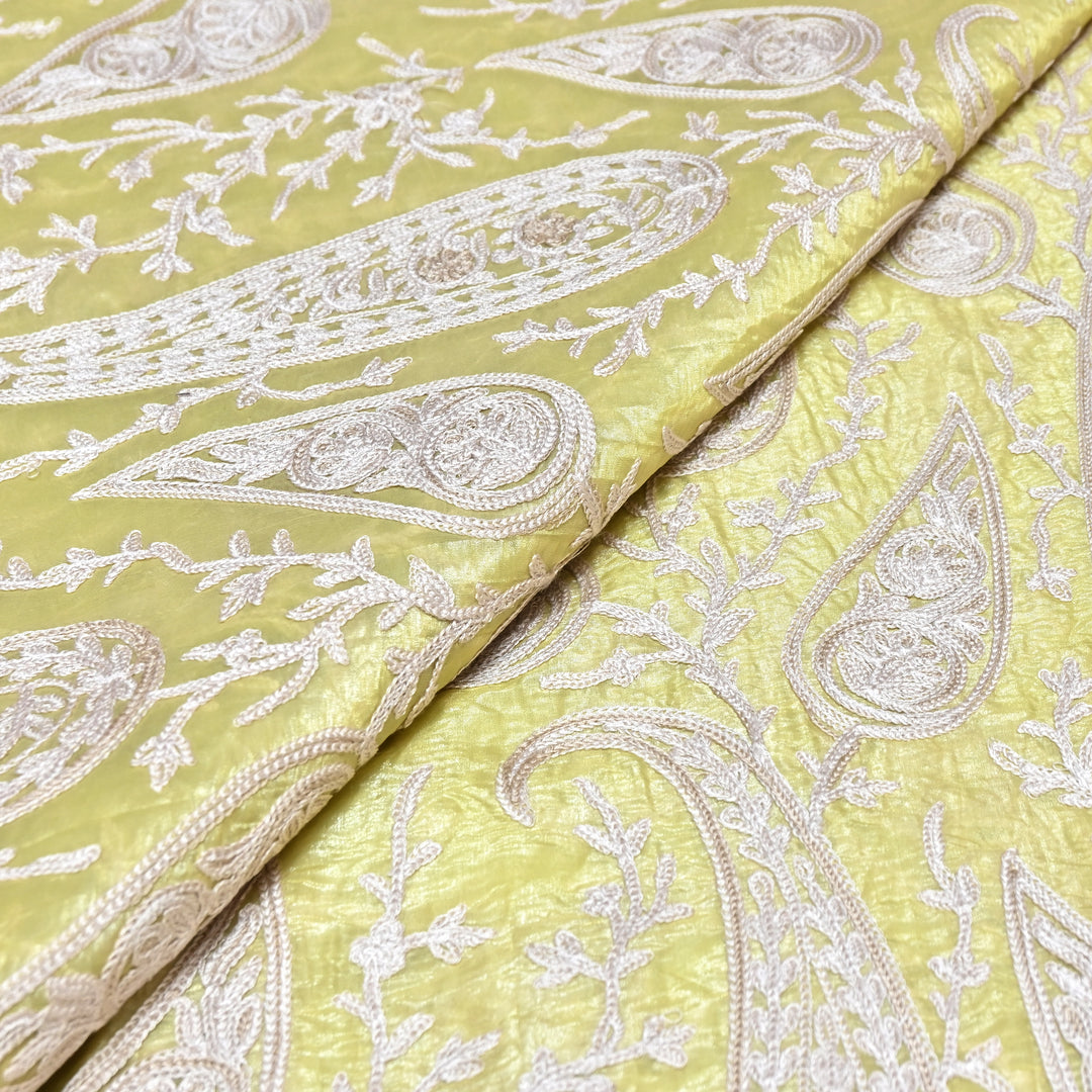 Fendi Organza Thread Embroidery Fabric – Elegant Designer Party Wear Fabric - F81399 - 04