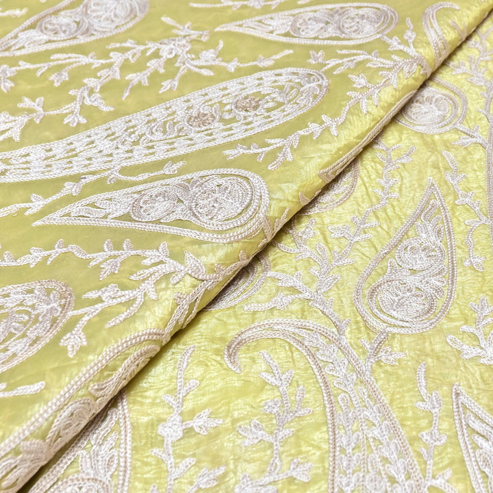 Fendi Organza Thread Embroidery Fabric – Elegant Designer Party Wear Fabric - F81399 - 04