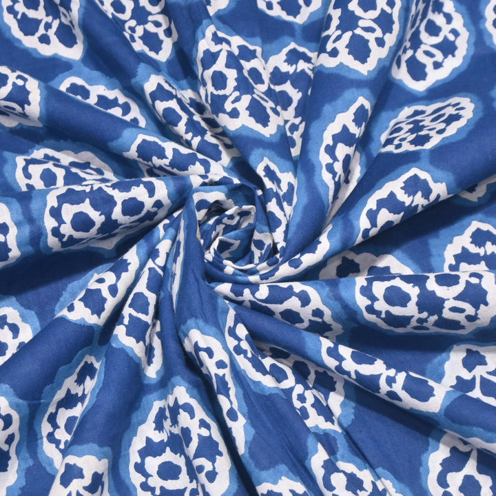 Deep Blue Cotton Printed Fabric