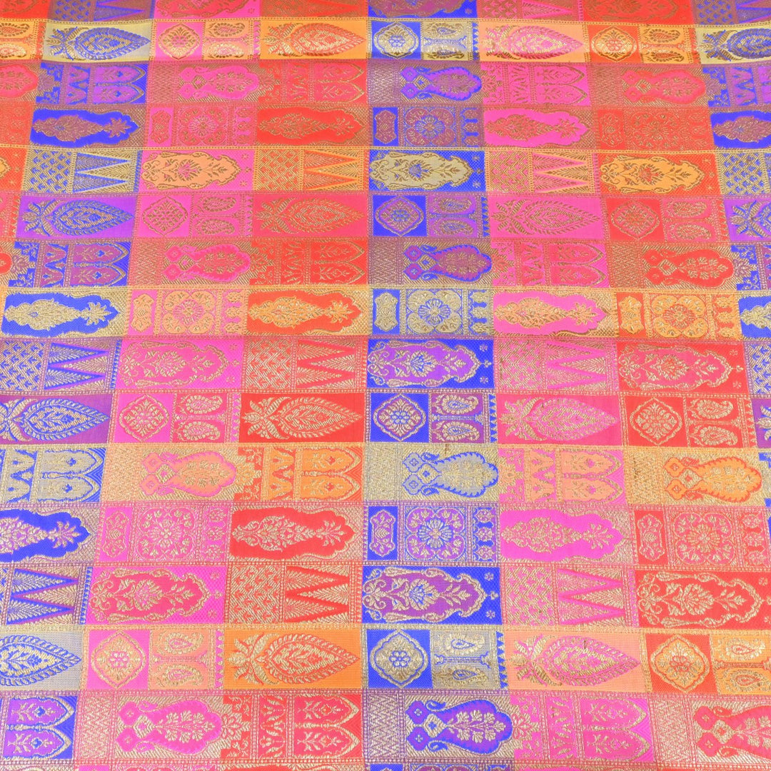 Multi Colour Rangoli Brocade Fabrics