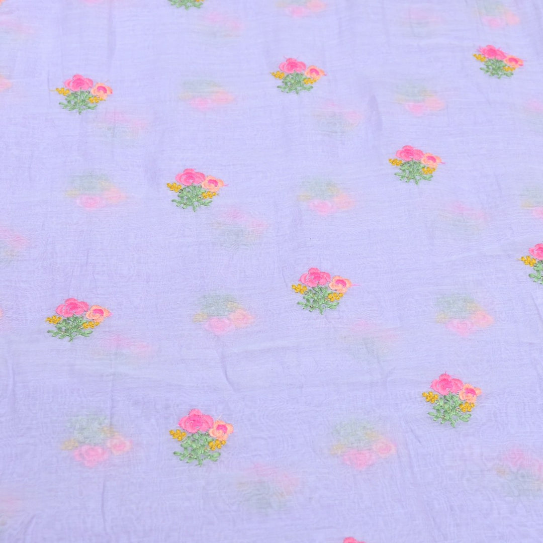 Melrose  Color Mul Chanderi Thread & Sequins Embroidery Fabric | Designer Fabric-V01954C