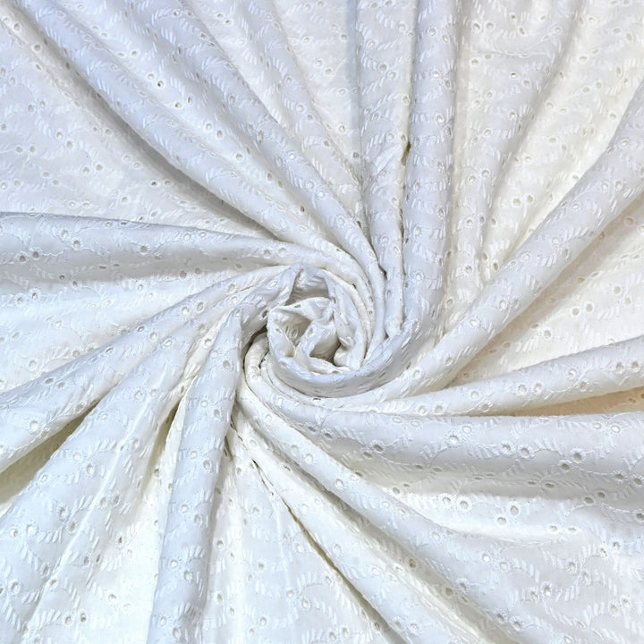 Cotton Chikan Cutwork Fabric- Lightweight Designer Embroidery Fabric- SIF145-5