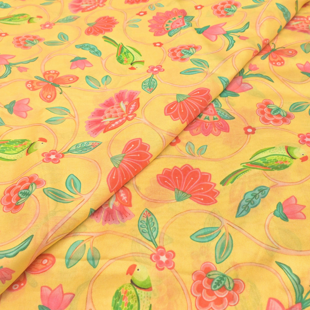 Silk Chanderi Digital Print Fabrics