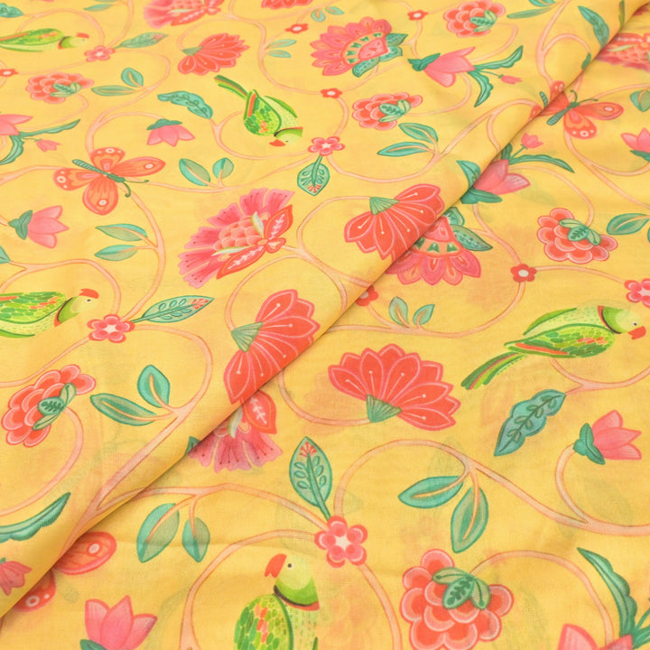 Silk Chanderi Digital Print Fabrics