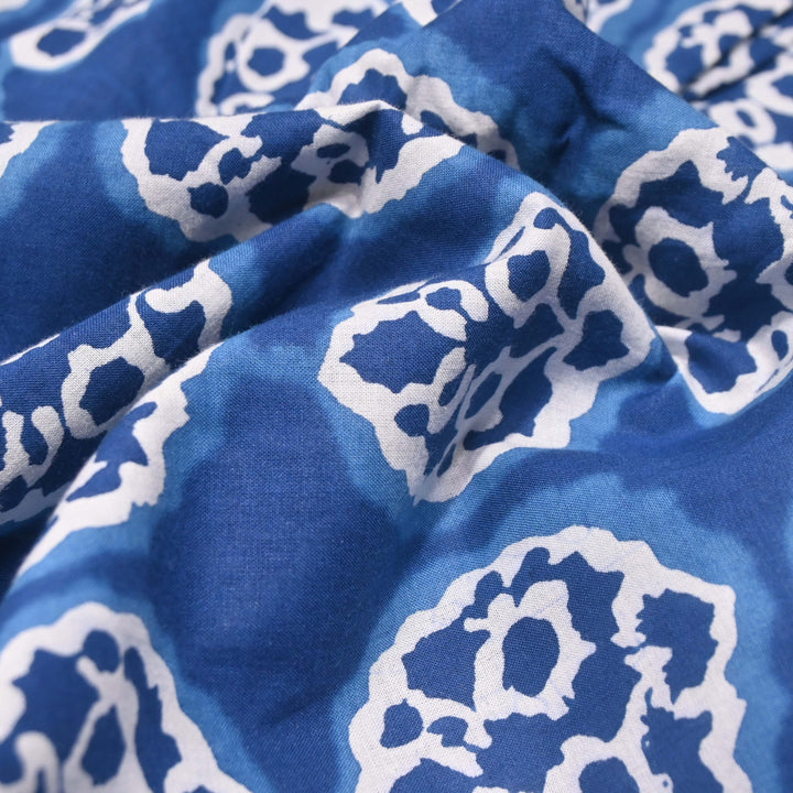 Deep Blue Cotton Printed Fabric