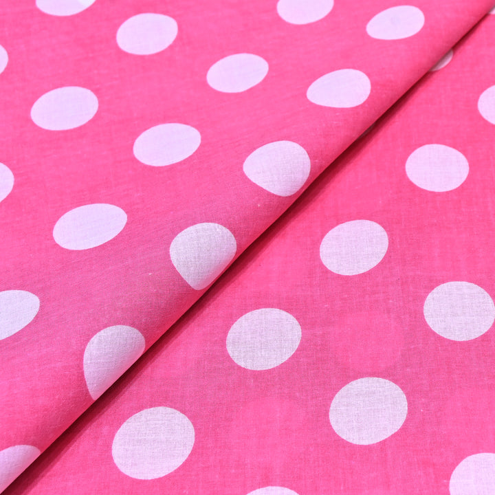 Premium Cotton Polka Dot Printed Fabric - Soft Breathable Designer Cotton Fabric - 000350-1b