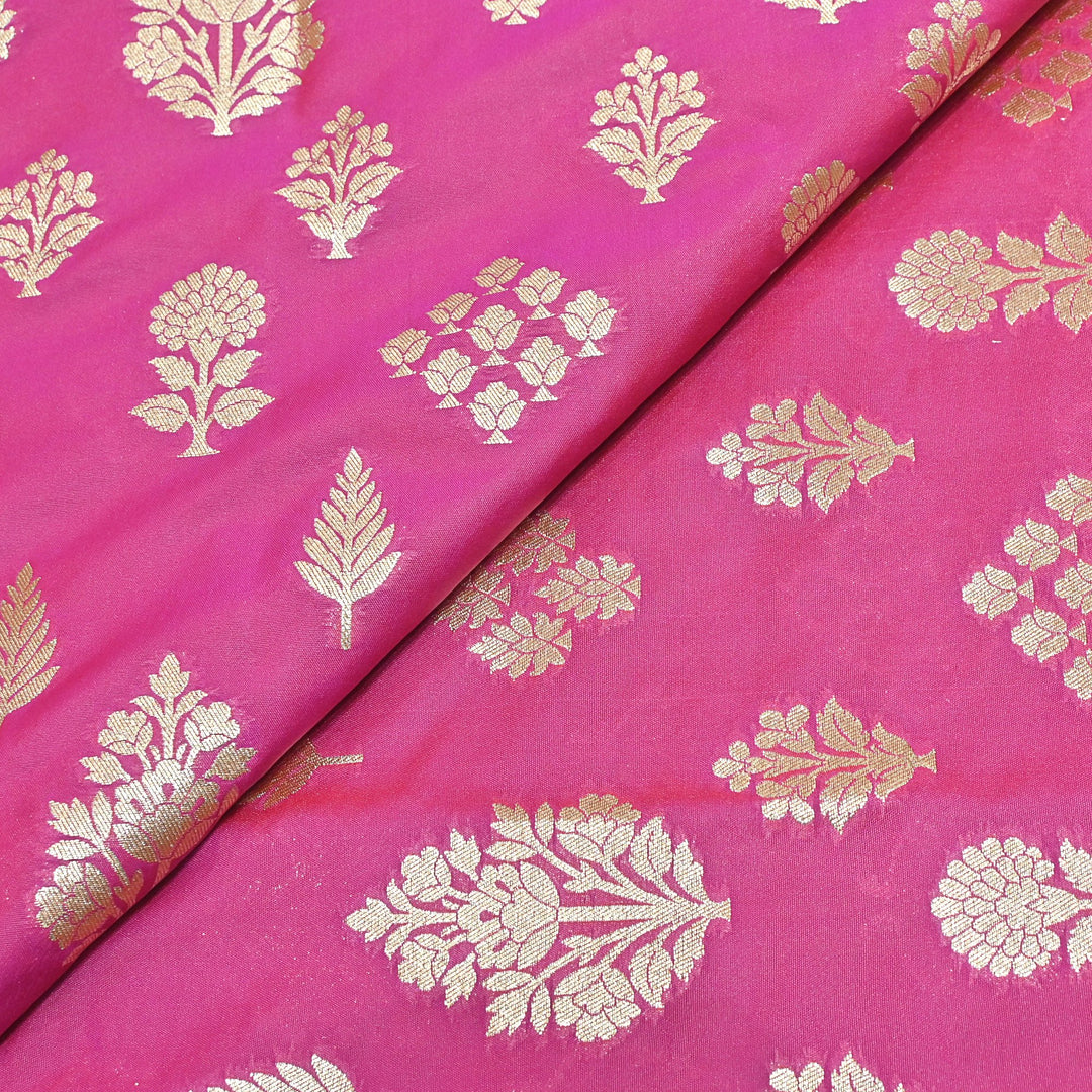 Katan Silk Zari Jaal Brocade Fabrics