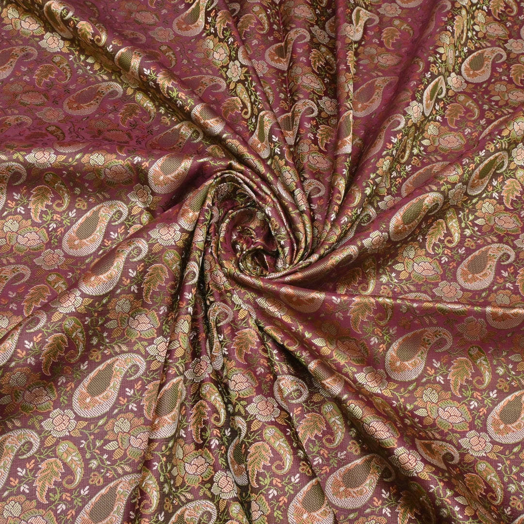 Satin Zari Tehra Brocade Fabrics