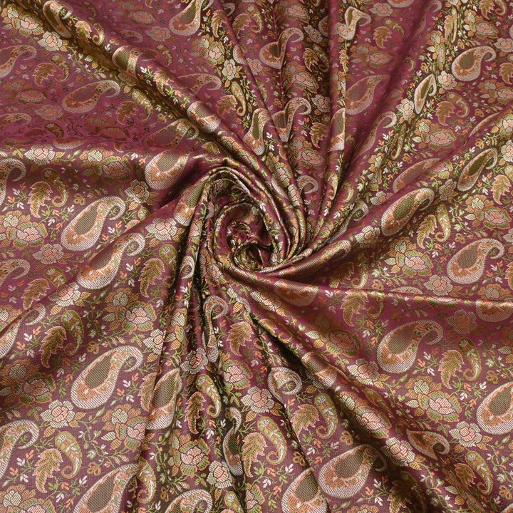 Satin Zari Tehra Brocade Fabrics