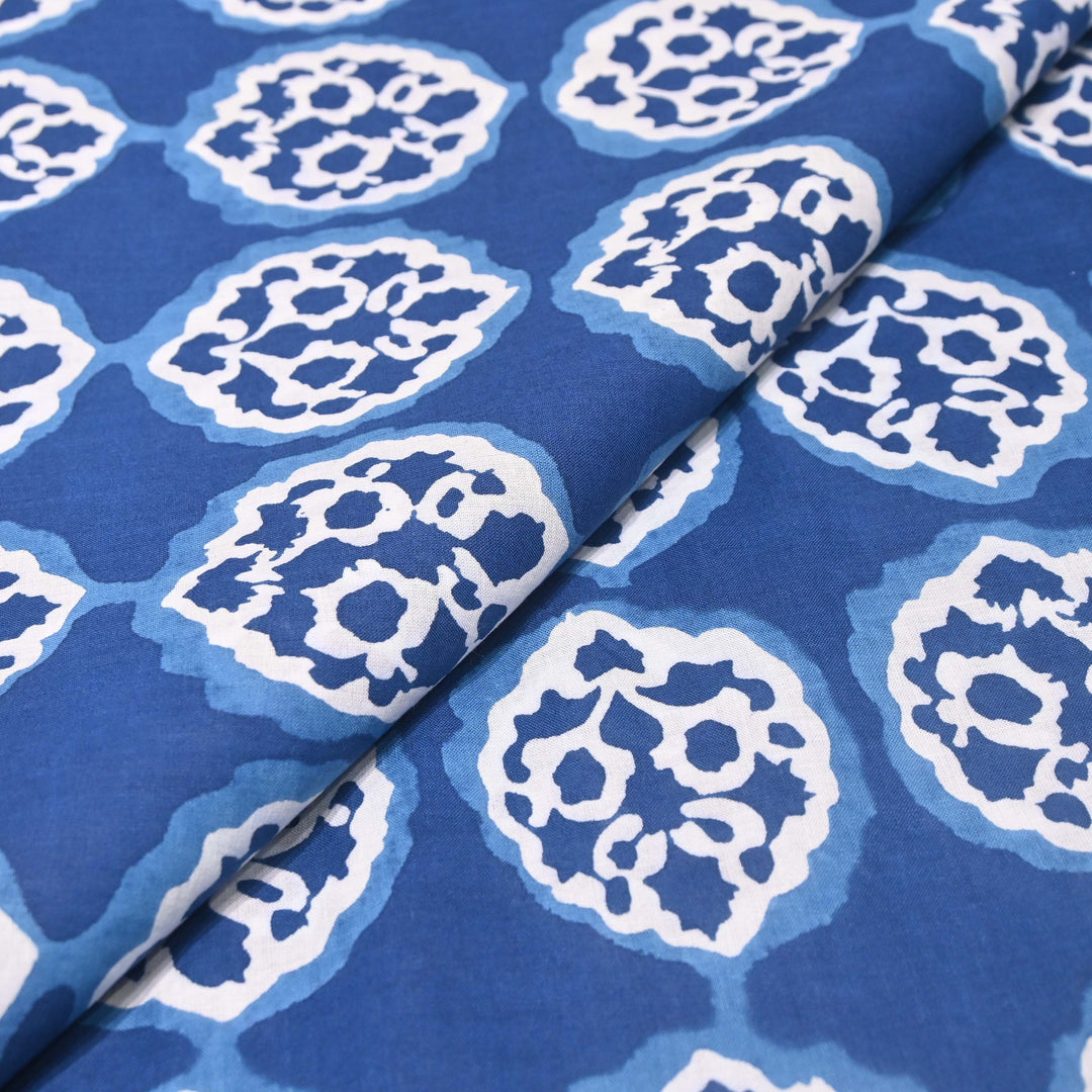 Deep Blue Cotton Printed Fabric