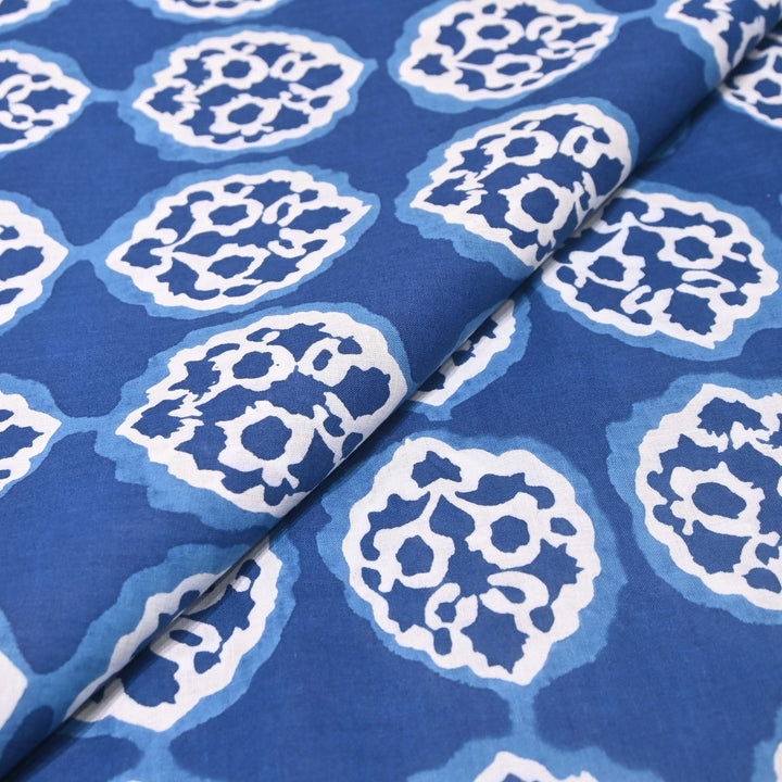 Deep Blue Cotton Printed Fabric