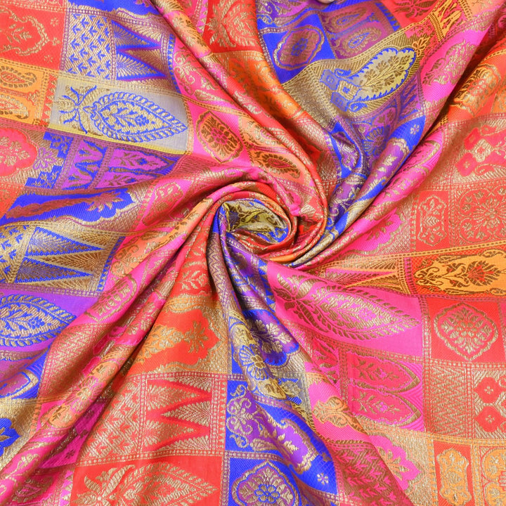 Multi Colour Rangoli Brocade Fabrics