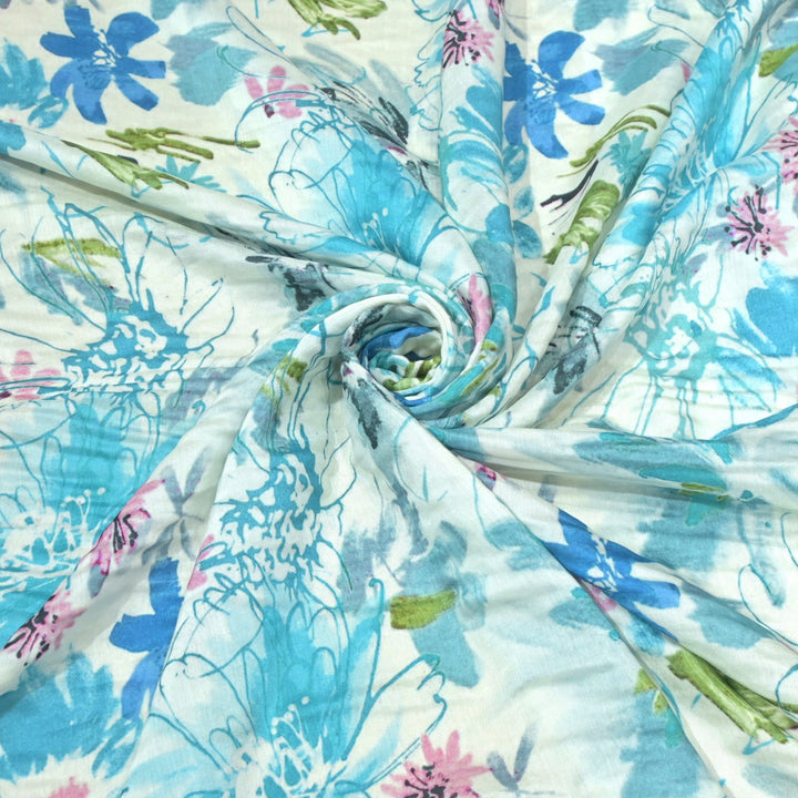 Floral Bamberg Satin Digital Print Fabrics