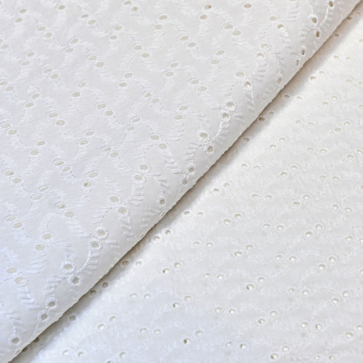 Cotton Chikan Cutwork Fabric- Lightweight Designer Embroidery Fabric- SIF145-5
