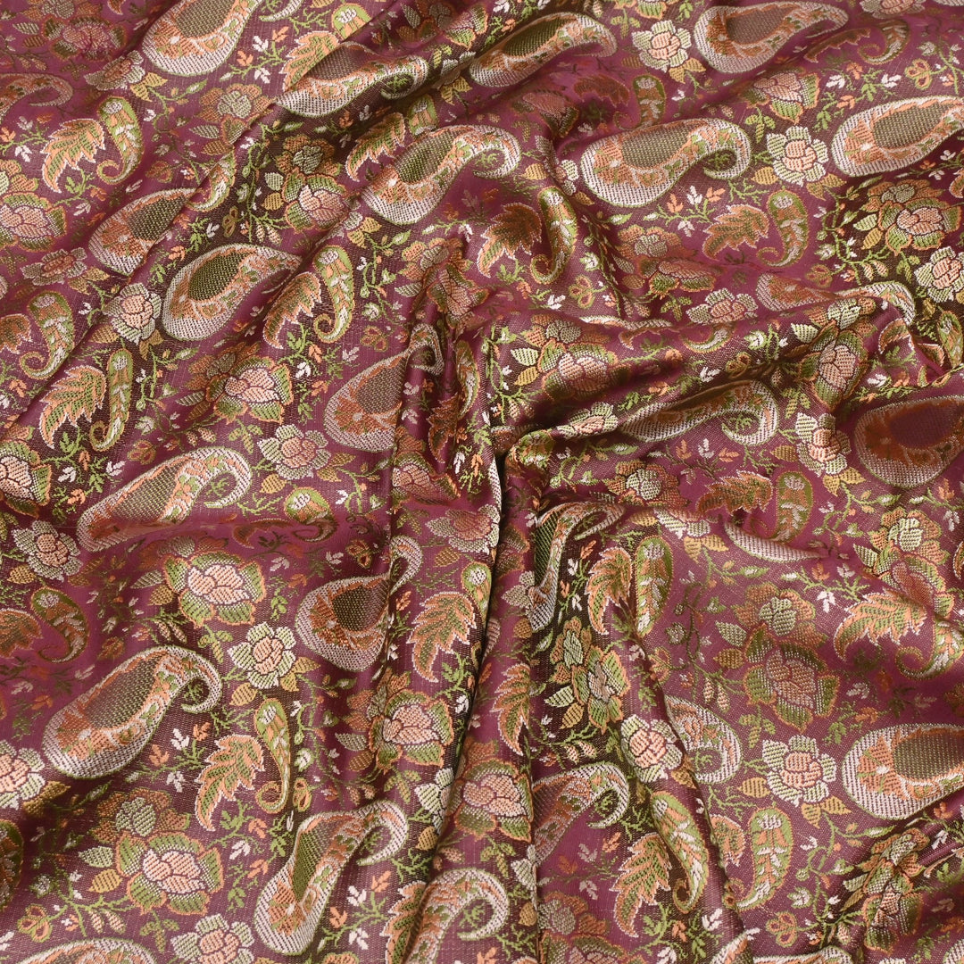 Satin Zari Tehra Brocade Fabrics