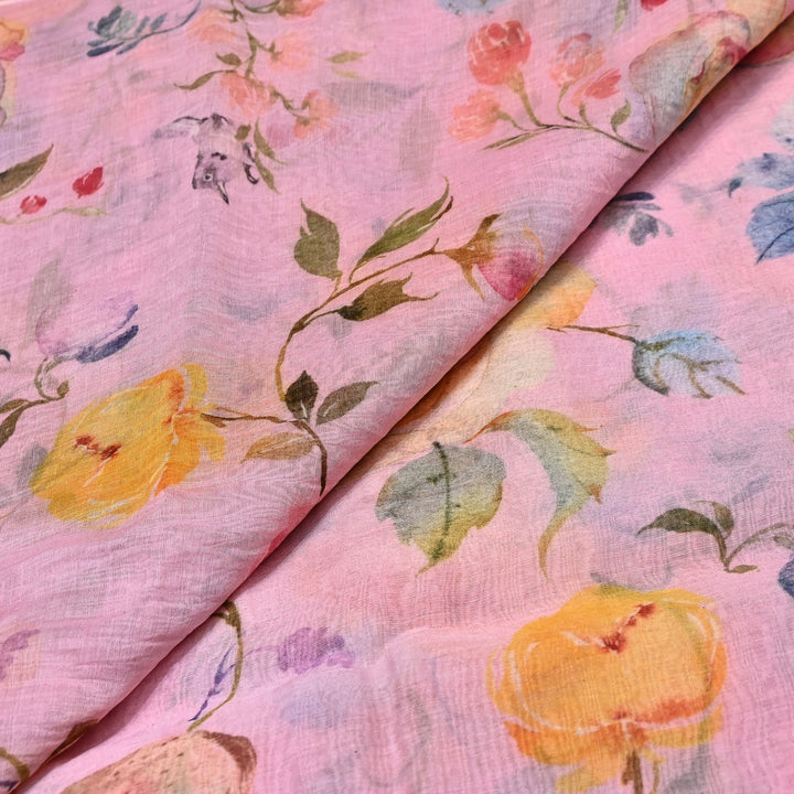 Mul Chanderi Digital Print Fabric - Soft Lightweight Designer Fabric GT0185-1K