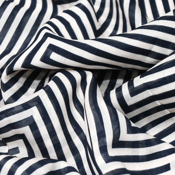 Zebra Stripe Print Muslin Fabric