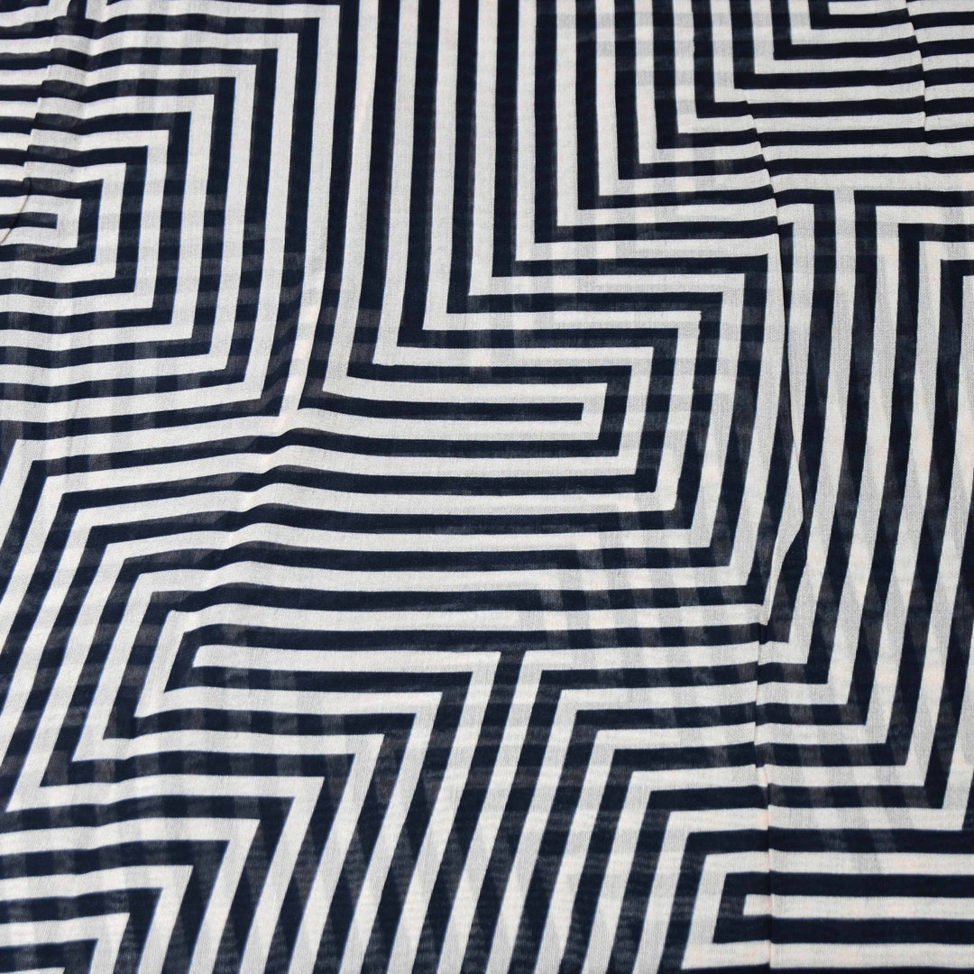 Zebra Stripe Print Muslin Fabric