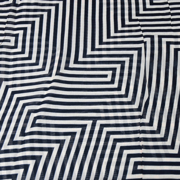 Zebra Stripe Print Muslin Fabric