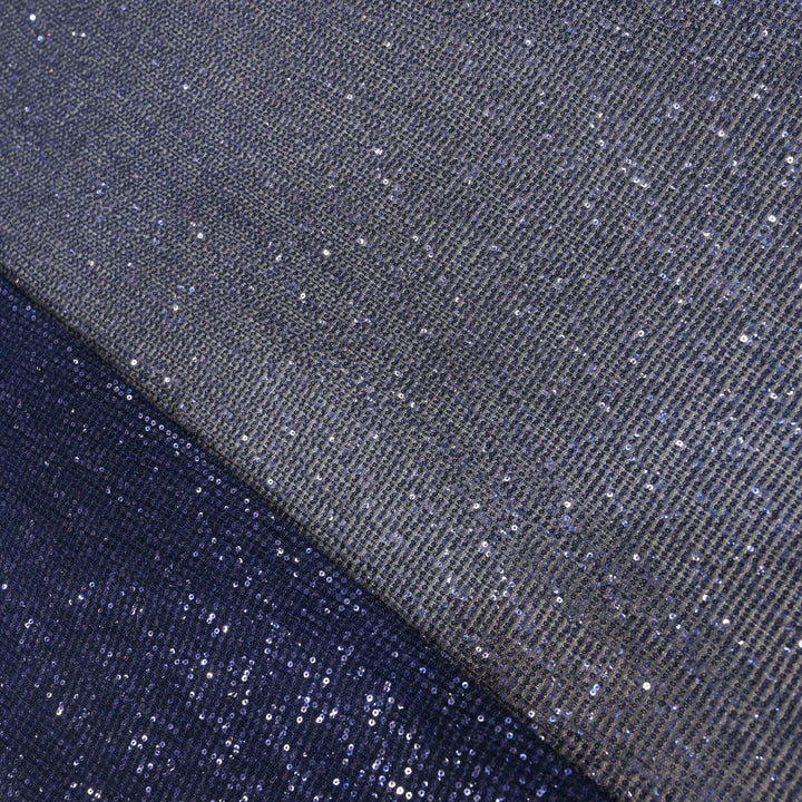 Midnight Blue Dubai Imported Net Fabric with Sequins Embroidery