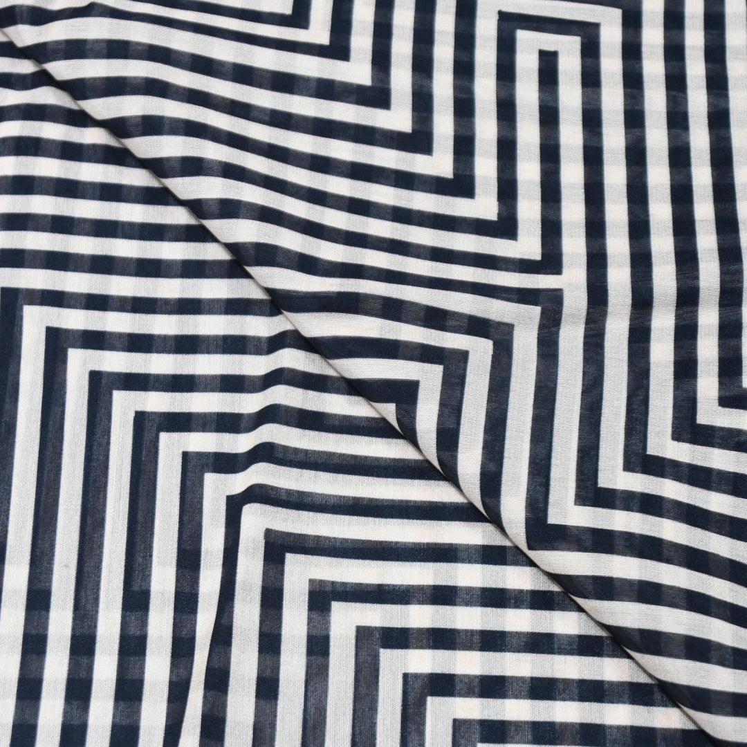 Zebra Stripe Print Muslin Fabric