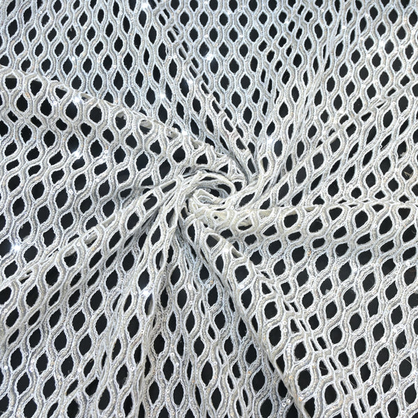Beautiful Cut Work Sequin Embroidery on Net Fabric