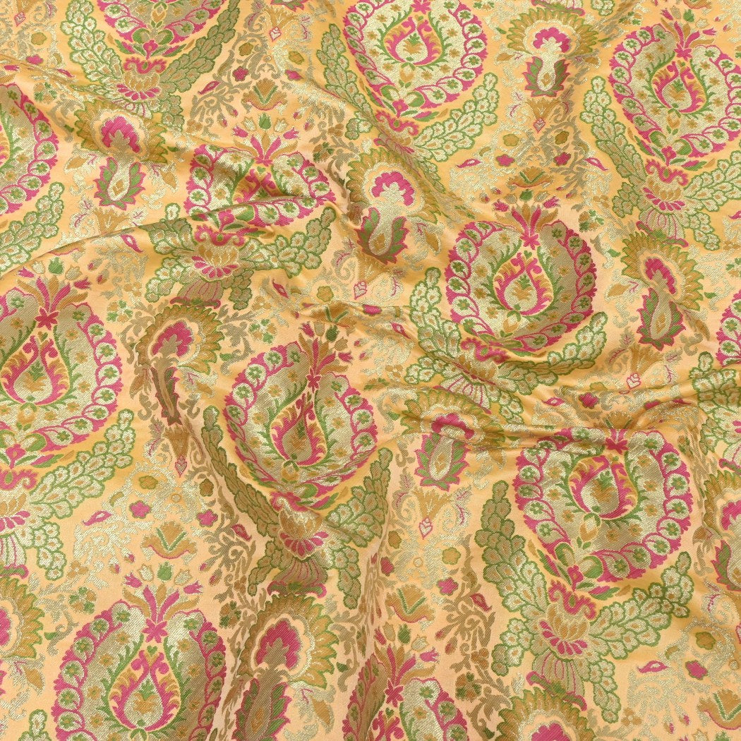 Multi Colour Kimkhab Brocade Banarasi Fabrics