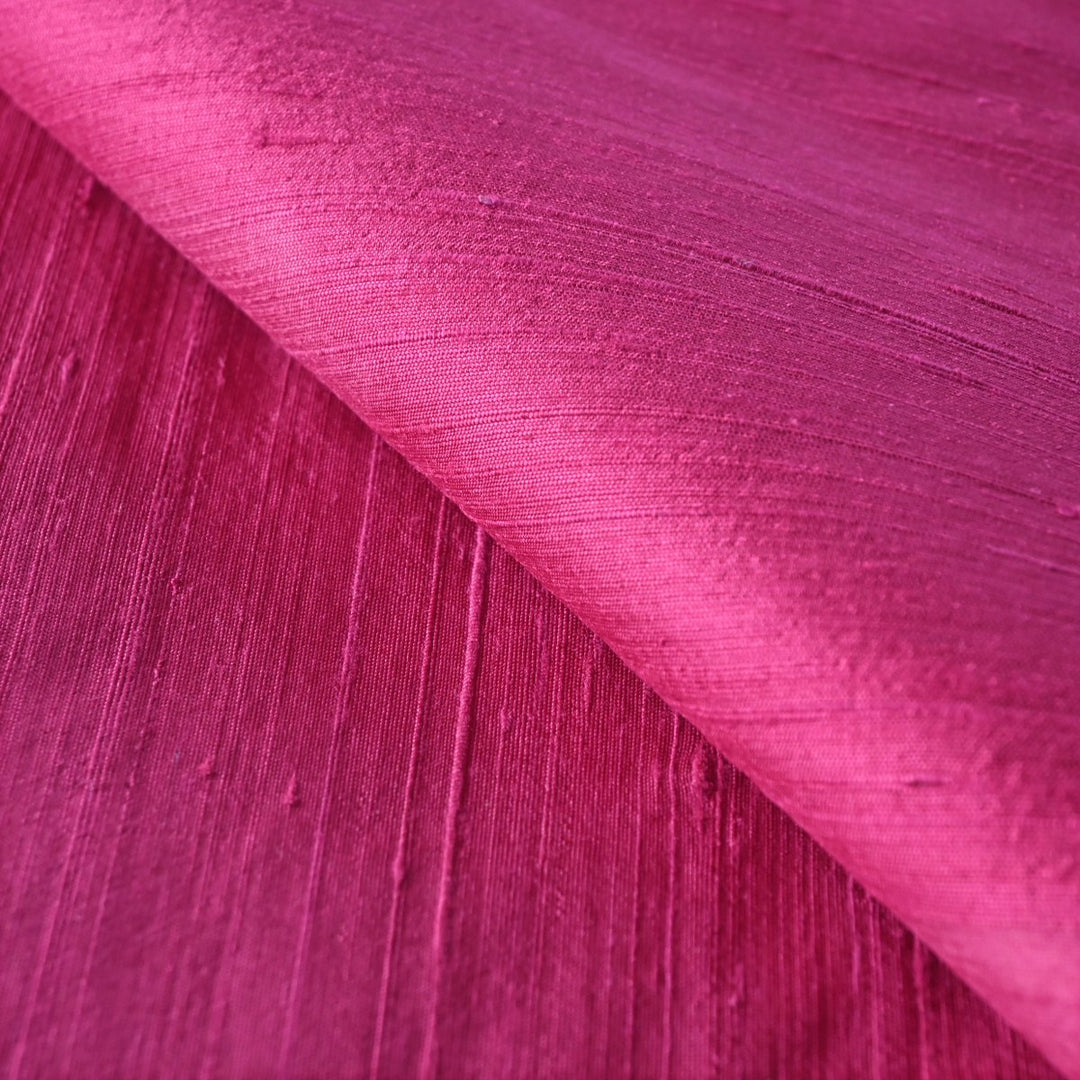 Deep Cerise Colour 100gm Pure Raw Silk Fabrics