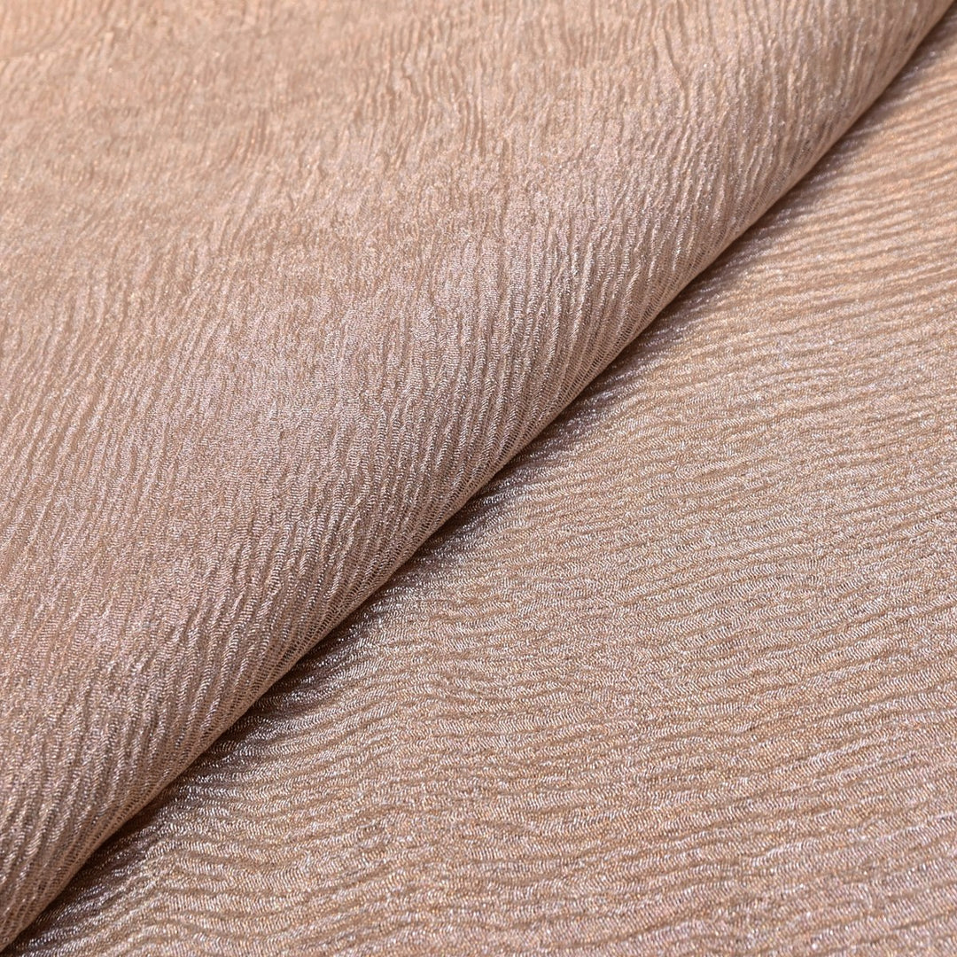 Pinkish Grey Premium Designer Dyed Crush Tissue Fabric with Glossy Finish