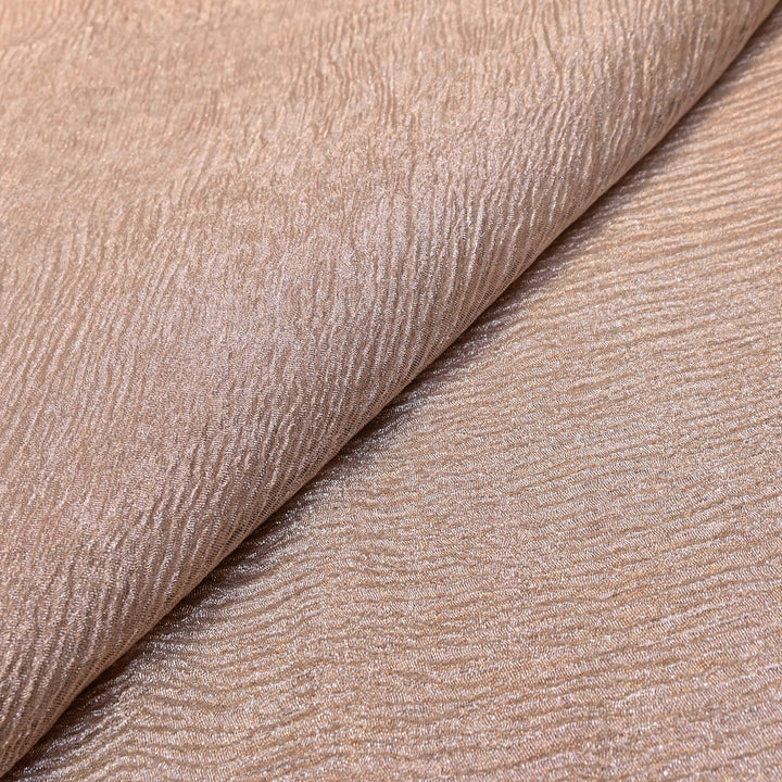 Pinkish Grey Premium Designer Dyed Crush Tissue Fabric with Glossy Finish