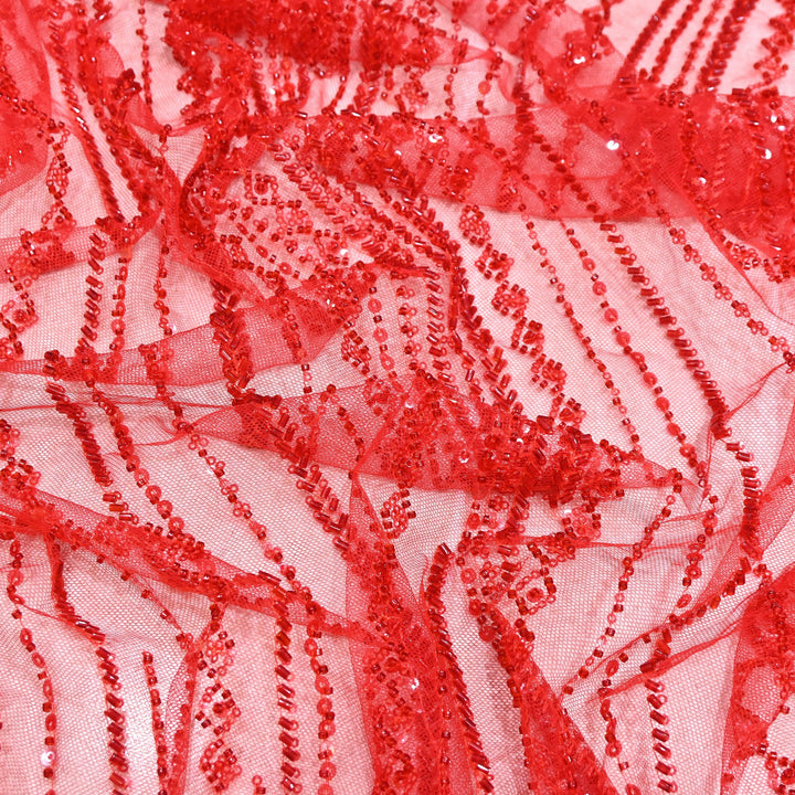 Luxury Imported Heavy Cut Dana & Sequins Embroidered Net Fabric– PCouture Designer Fabric 594343-2