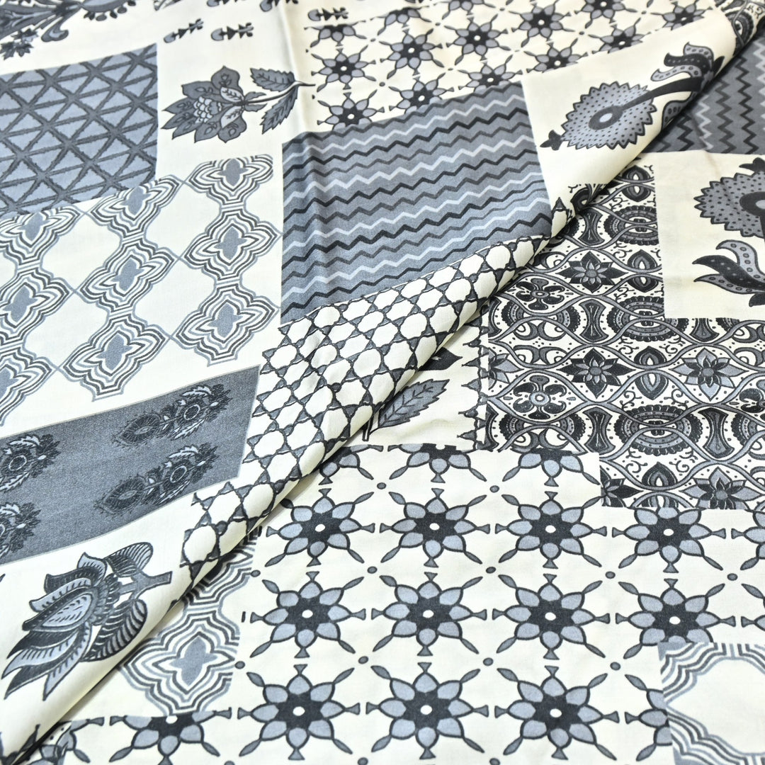 Bemberg Satin Digital Print Fabric– Soft Luxury Designer Satin Fabric 001333-23