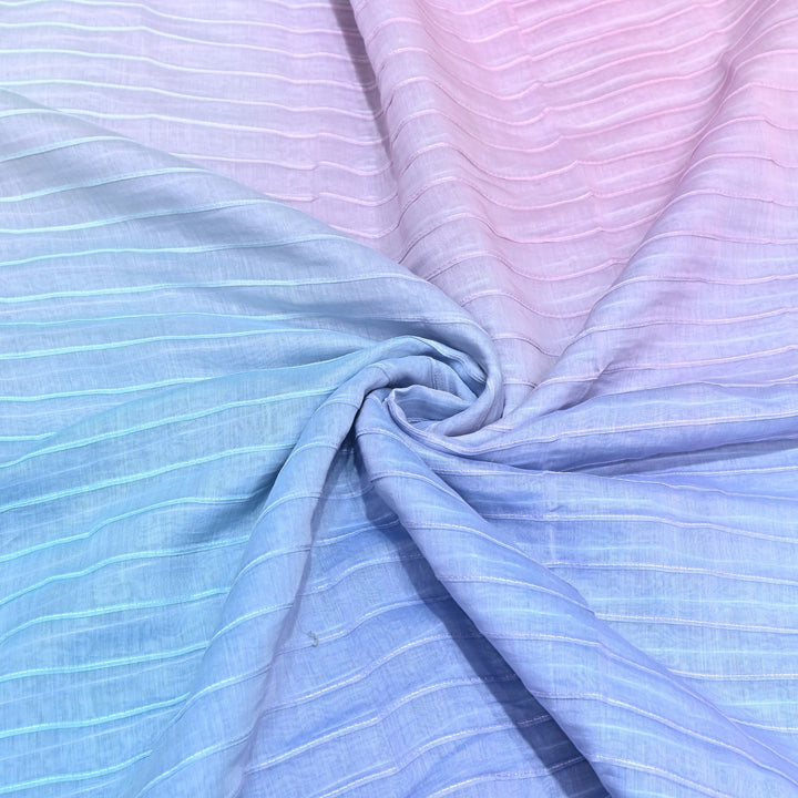 4D Shaded Mul Chanderi Pintex Fabric 44" – Soft Designer Summer Fabric-GP4100-1