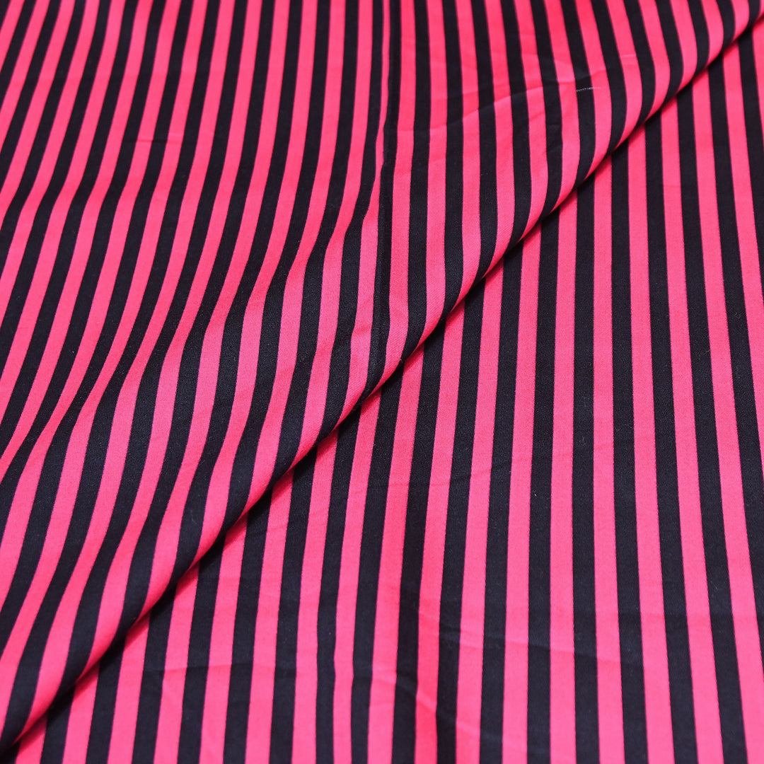 Glace Cotton With Beautiful Stripes Print Fabric – Lightweight Designer Cotton Fabric - LT0185-12
