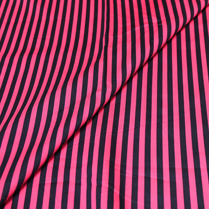 Glace Cotton With Beautiful Stripes Print Fabric – Lightweight Designer Cotton Fabric - LT0185-12