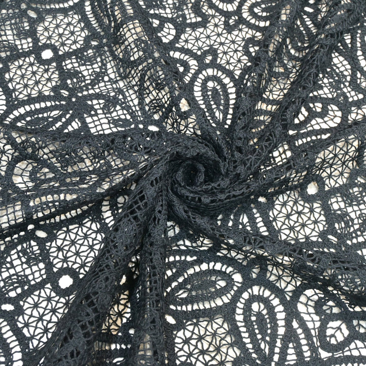 Black Color Crocet Lace Fabric