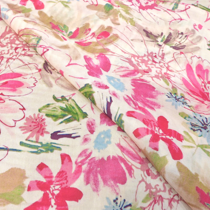 Floral Bamberg Satin Digital Print Fabrics