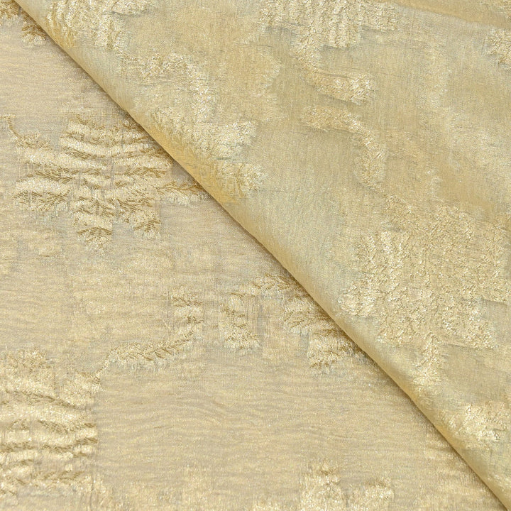 Dyeable Pure Organza Gold Zari Jacquard Fabrics