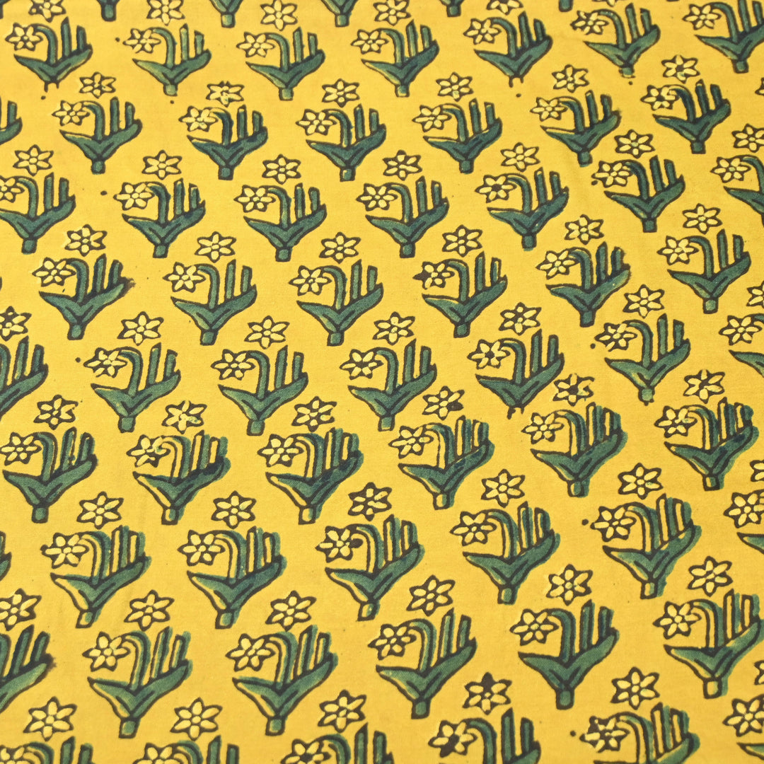 Mustard Modal Satin Fabric in Digital Print