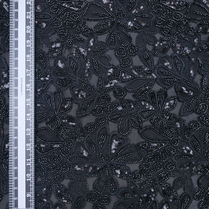 Black Net Cutwork Embroidery