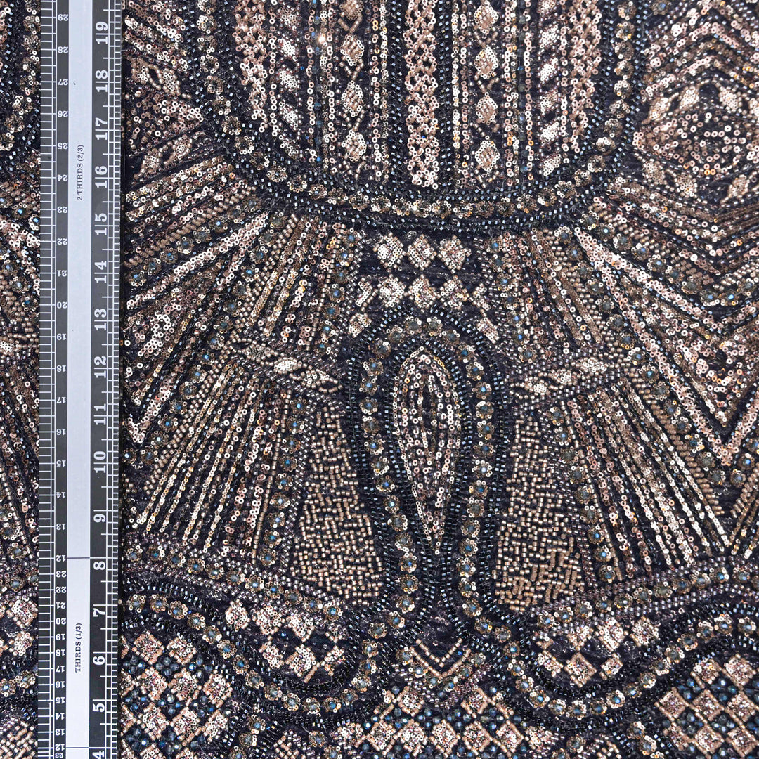 Black Net Imported Embroidery Fabric.| 600632