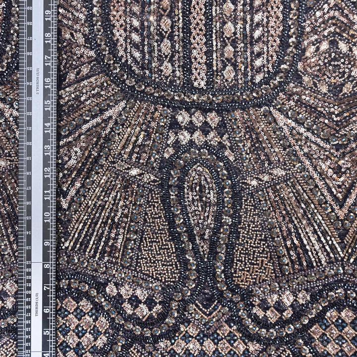 Black Net Imported Embroidery Fabric.| 600632