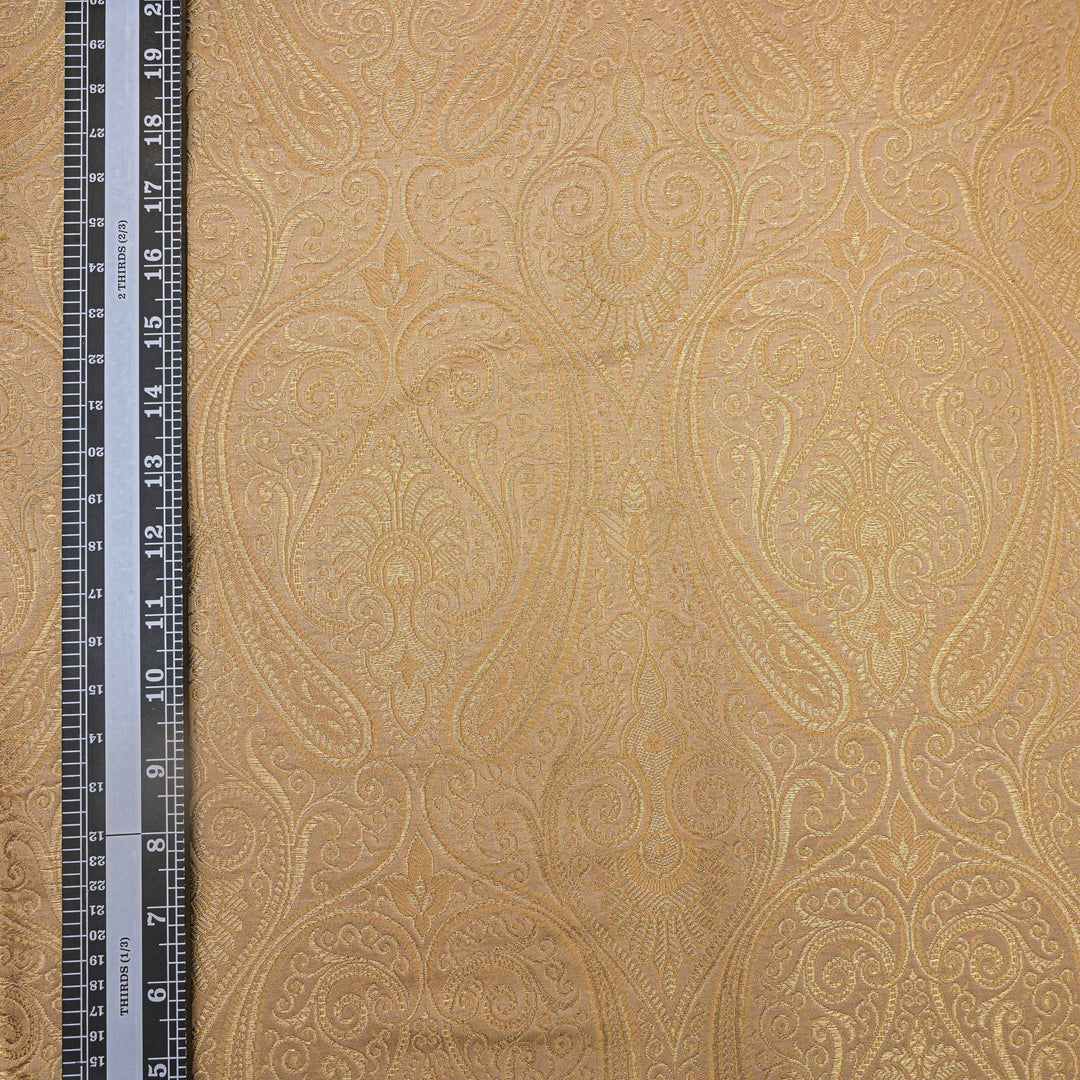 Golden Beige Brocade with Metallic fabric.| 100-23-111