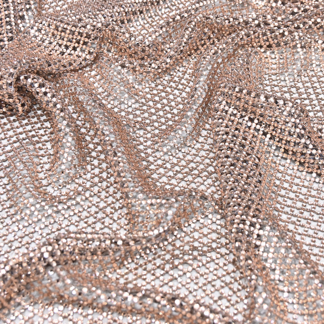 IMPORTED NET EMBROIDERY FABRIC WITH SHIMMER BEADS- LM001/26-7- 01