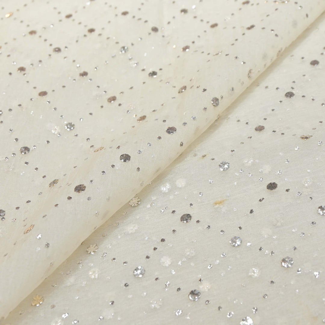 28gm Organza Mukaish Hand Work Fabrics