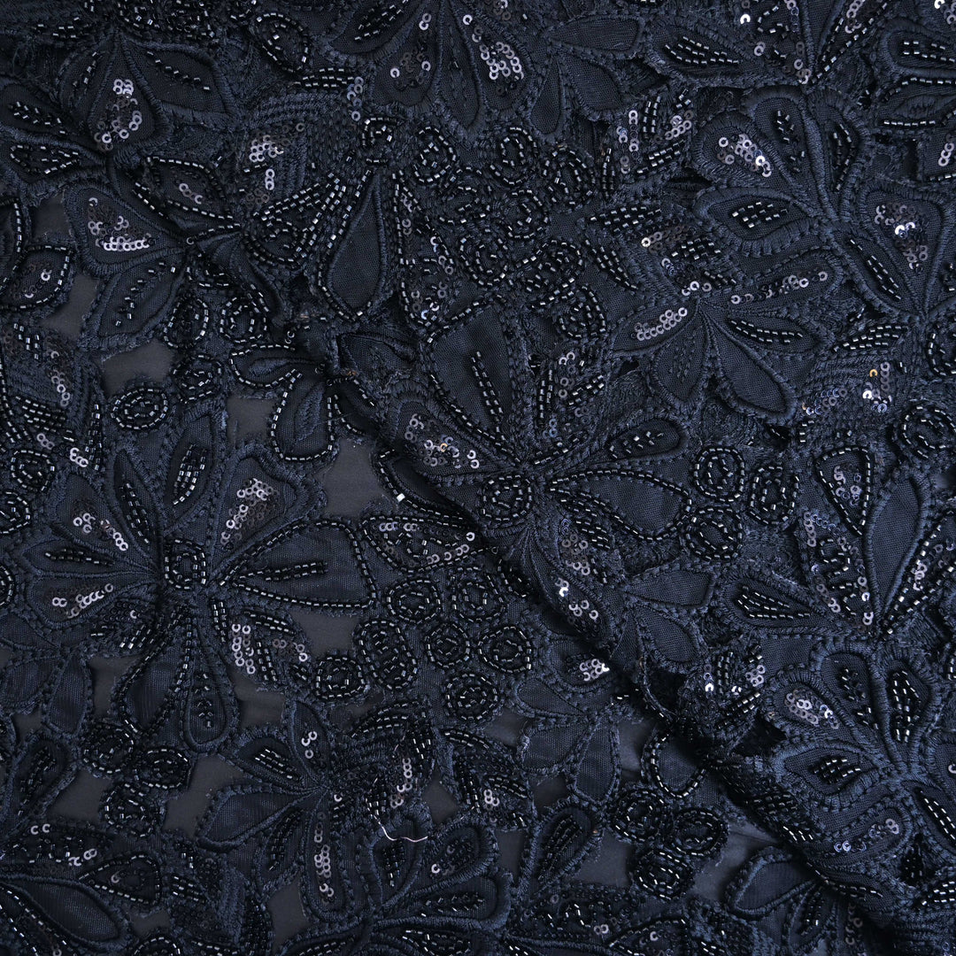 Black Net Cutwork Embroidery
