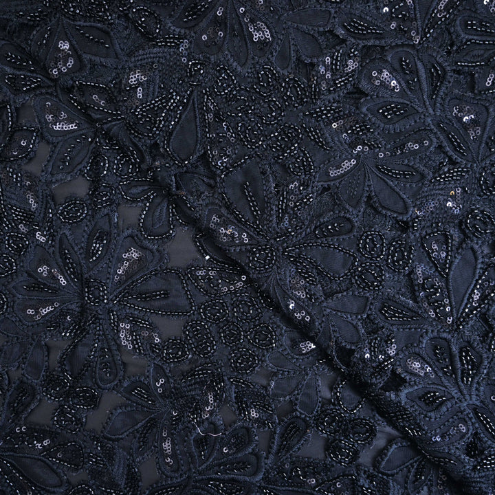 Black Net Cutwork Embroidery