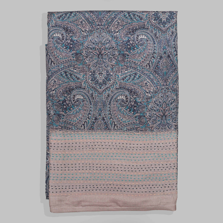 Grey Tussar Silk Unstitched Suit Set